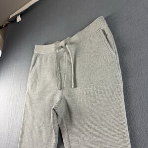 Bylt Pants Women's M Gray Waffle Knit Joggers Drawstring Tapered Thermal Woven